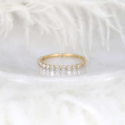0.35 TCW Round Half Eternity Moissanite Wedding Band