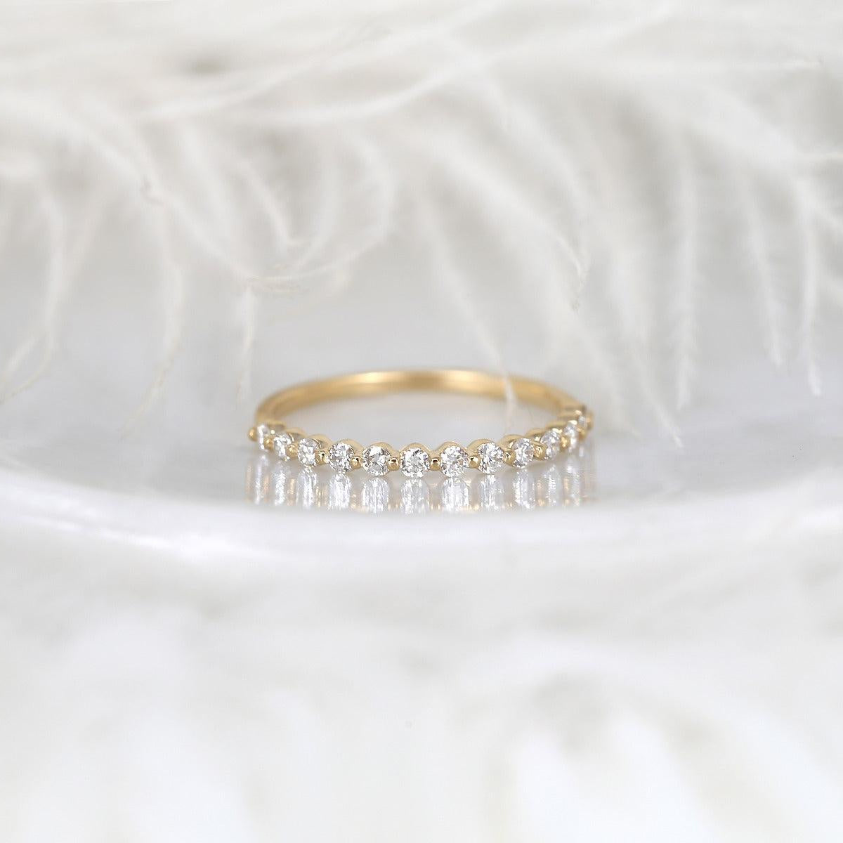 0.35 TCW Round Half Eternity Moissanite Wedding Band