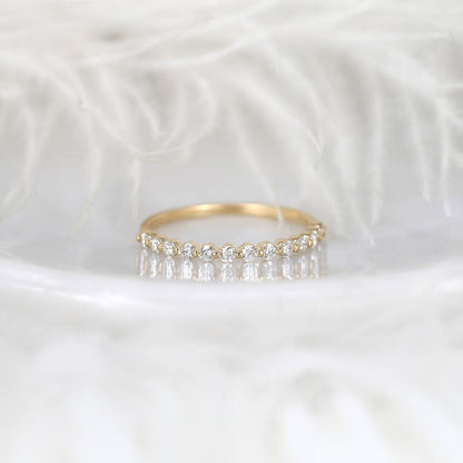 0.35 TCW Round Half Eternity Moissanite Wedding Band