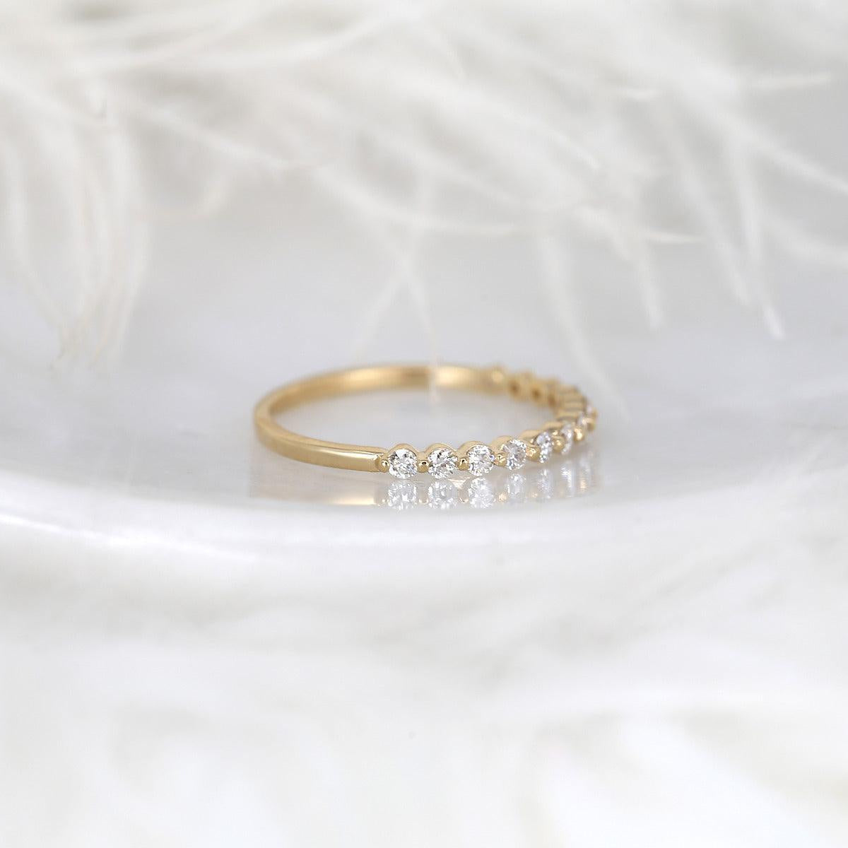 0.35 TCW Round Half Eternity Moissanite Wedding Band