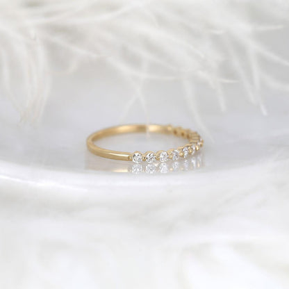 0.35 TCW Round Half Eternity Moissanite Wedding Band