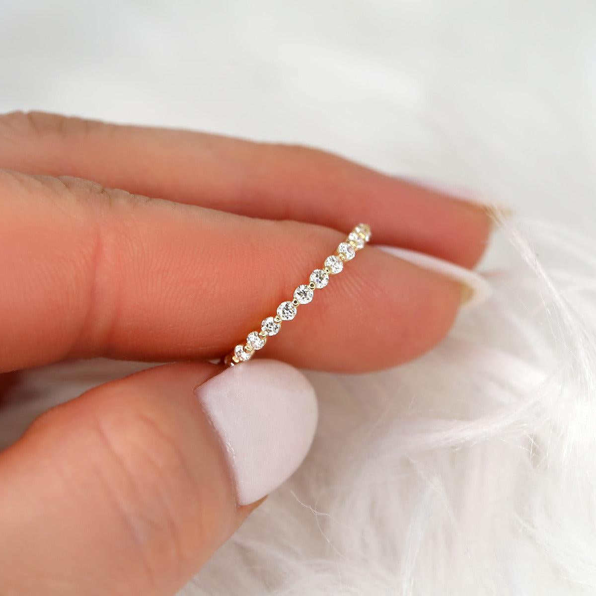 0.35 TCW Round Half Eternity Moissanite Wedding Band