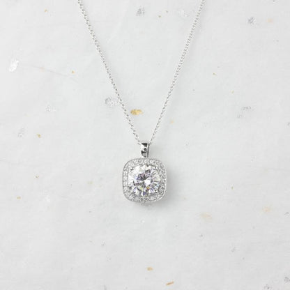 2.3 TCW Cushion Moissanite Pendant Necklace