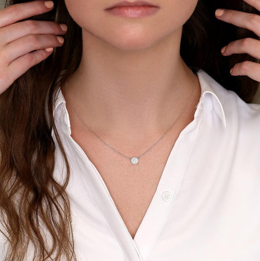 0.2 TCW Round Moissanite Pendant Necklace