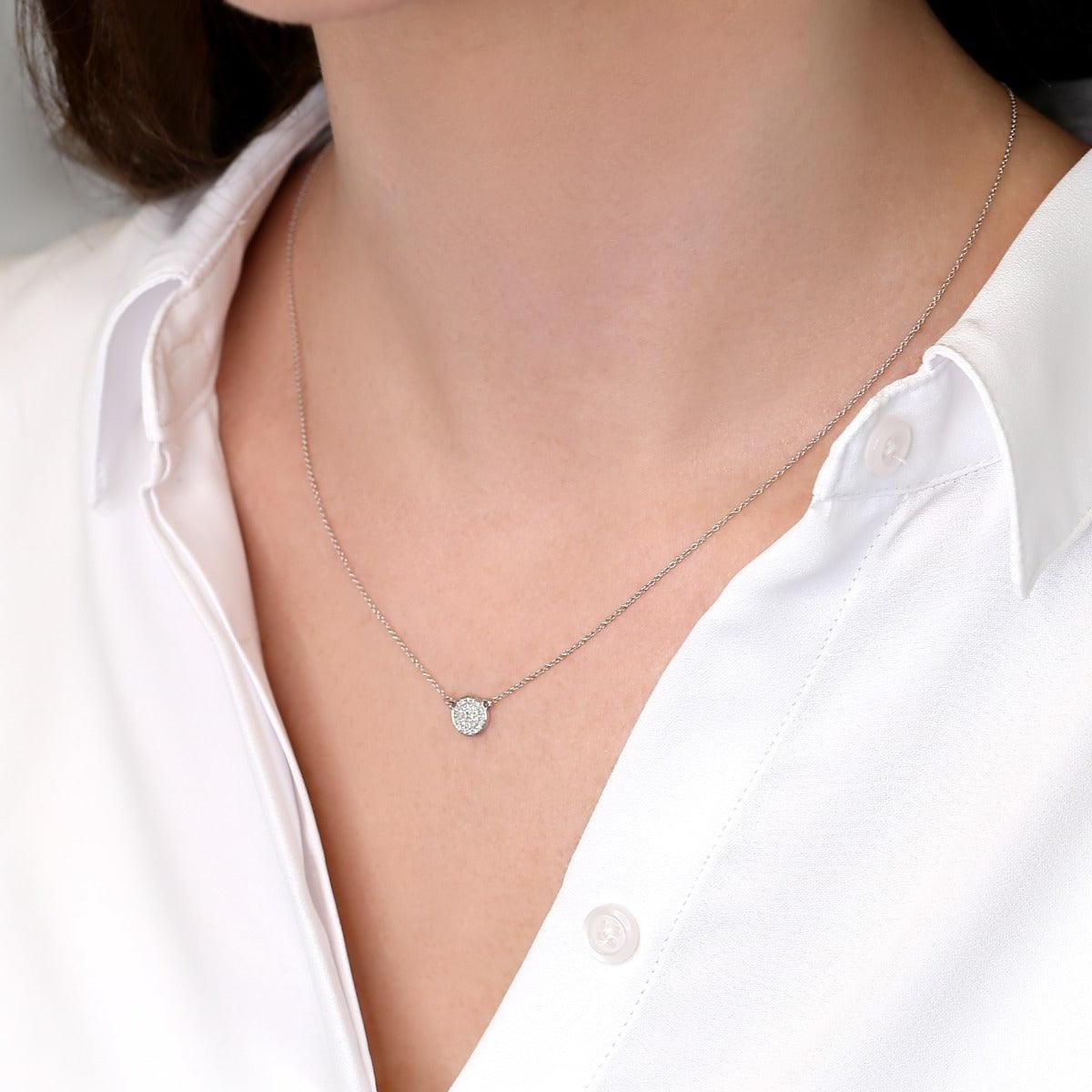 0.2 TCW Round Moissanite Pendant Necklace