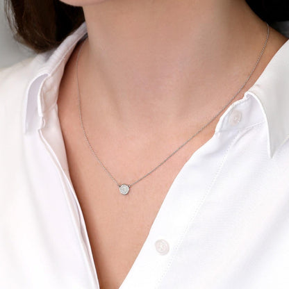 0.2 TCW Round Moissanite Pendant Necklace