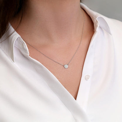 0.2 TCW Round Moissanite Pendant Necklace