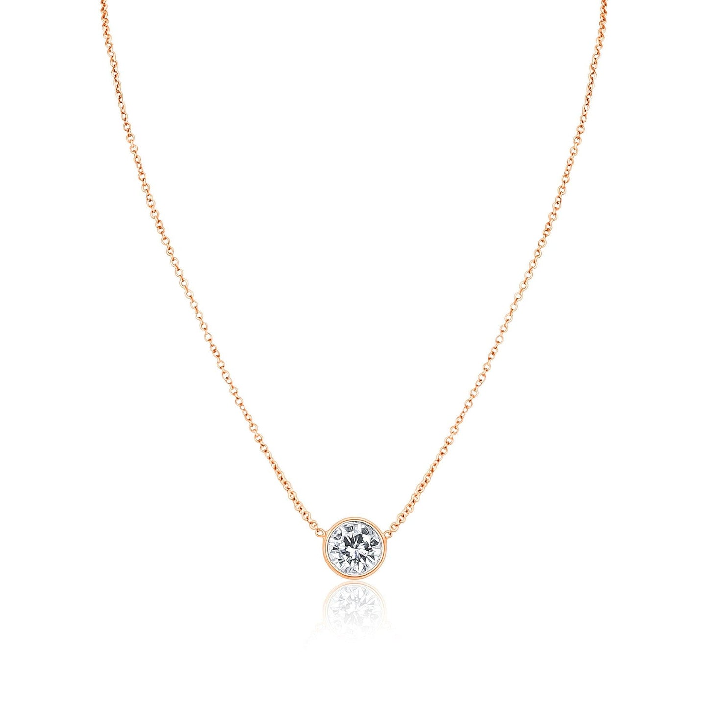 2 CT Round Lab Grown Diamond Solitaire Necklace
