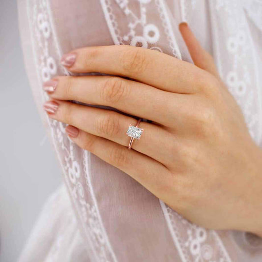 1.2 CT Radiant Solitaire Moissanite Engagement Ring