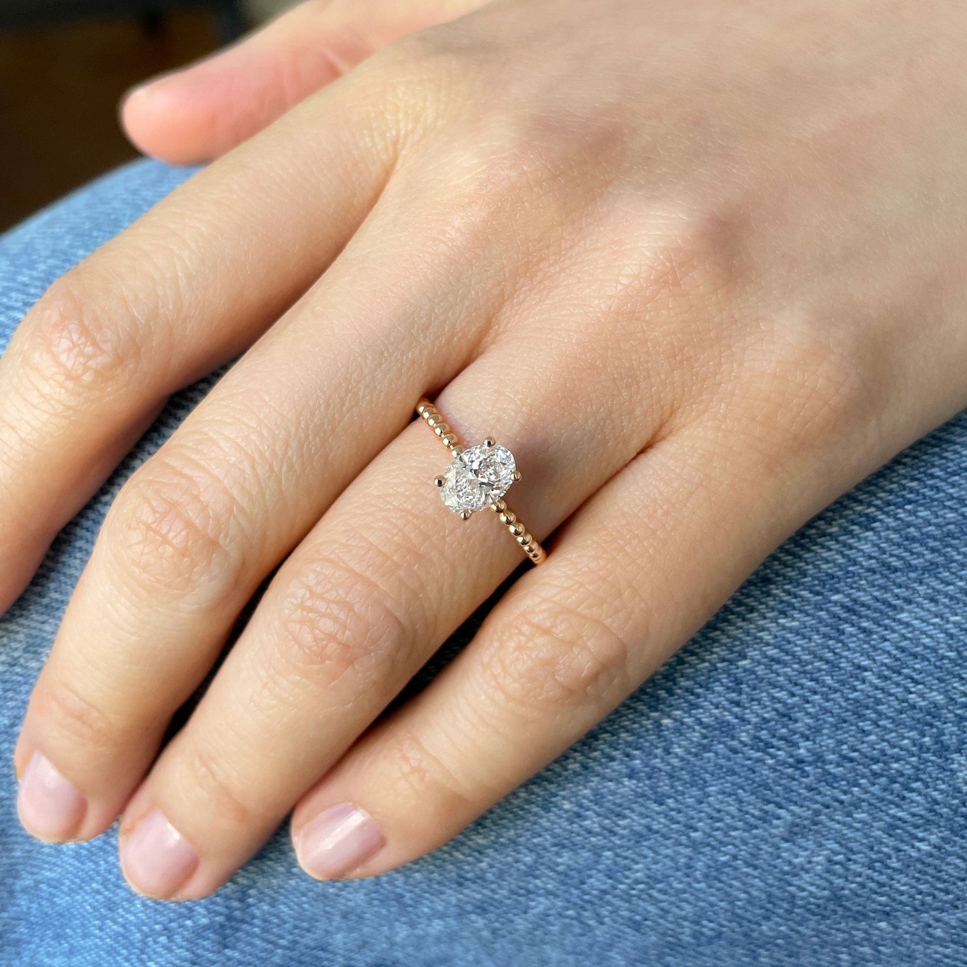 0.50 CT Oval Solitaire Moissanite Engagement Ring
