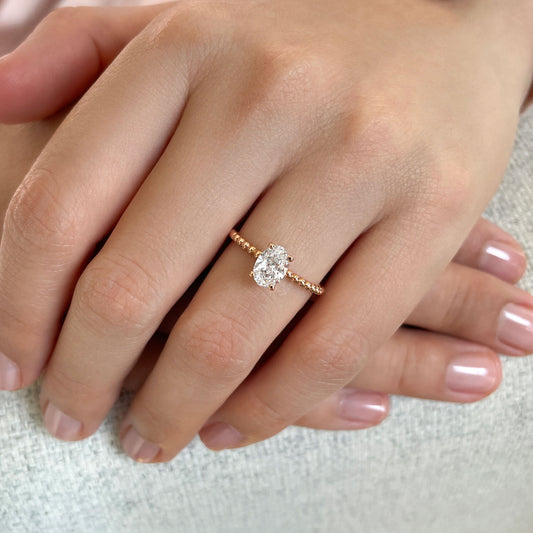 0.50 CT Oval Solitaire Moissanite Engagement Ring