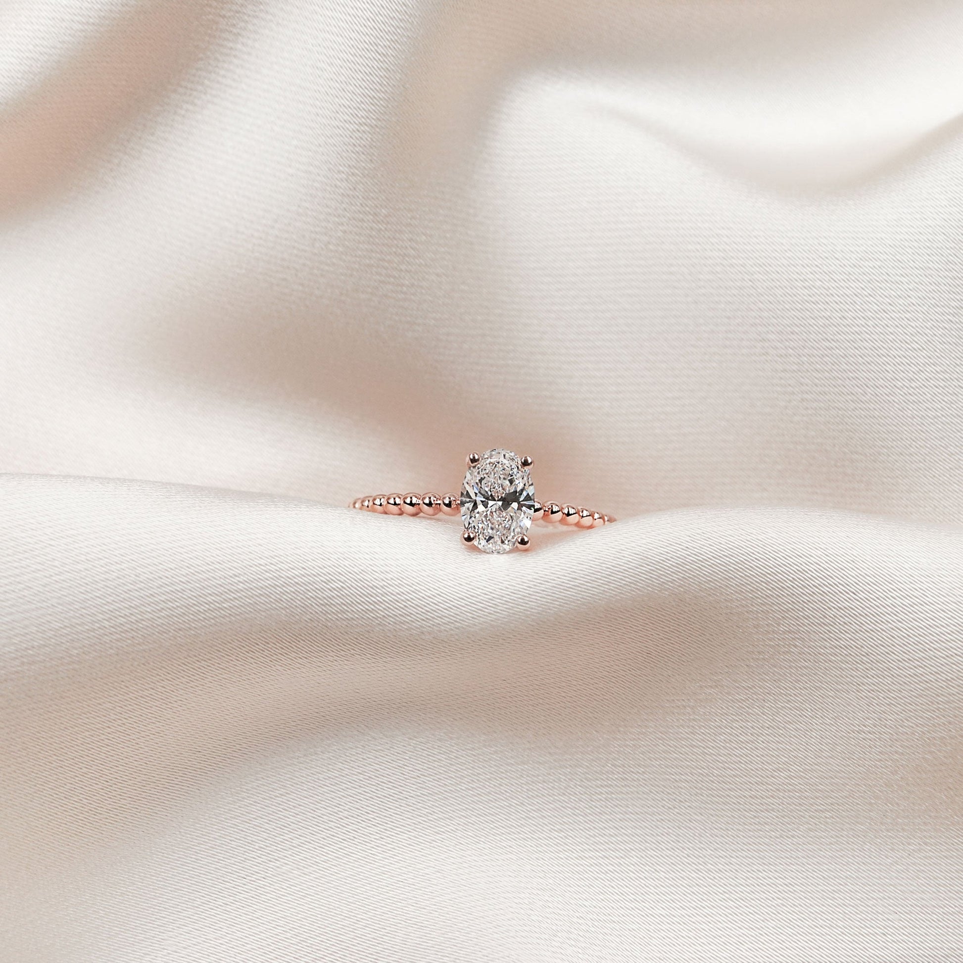 0.50 CT Oval Solitaire Moissanite Engagement Ring