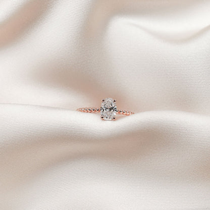 0.50 CT Oval Solitaire Moissanite Engagement Ring