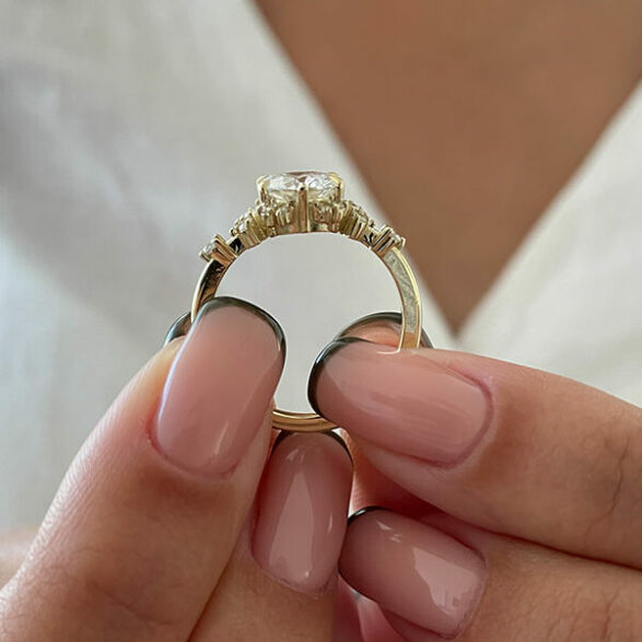 1 CT Round Cluster Moissanite Engagement Ring