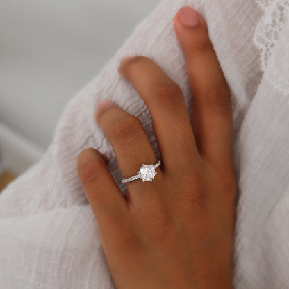 2.2 CT Round Pave Moissanite Engagement Ring