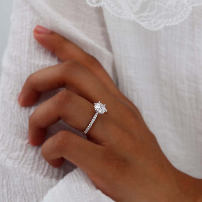 2.2 CT Round Pave Moissanite Engagement Ring
