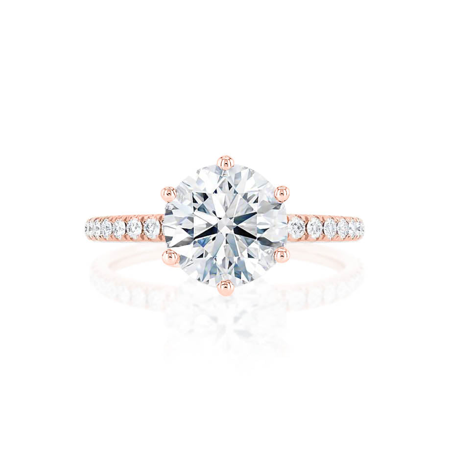 2.2 CT Round Pave Moissanite Engagement Ring