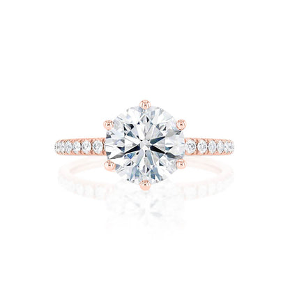 2.2 CT Round Pave Moissanite Engagement Ring