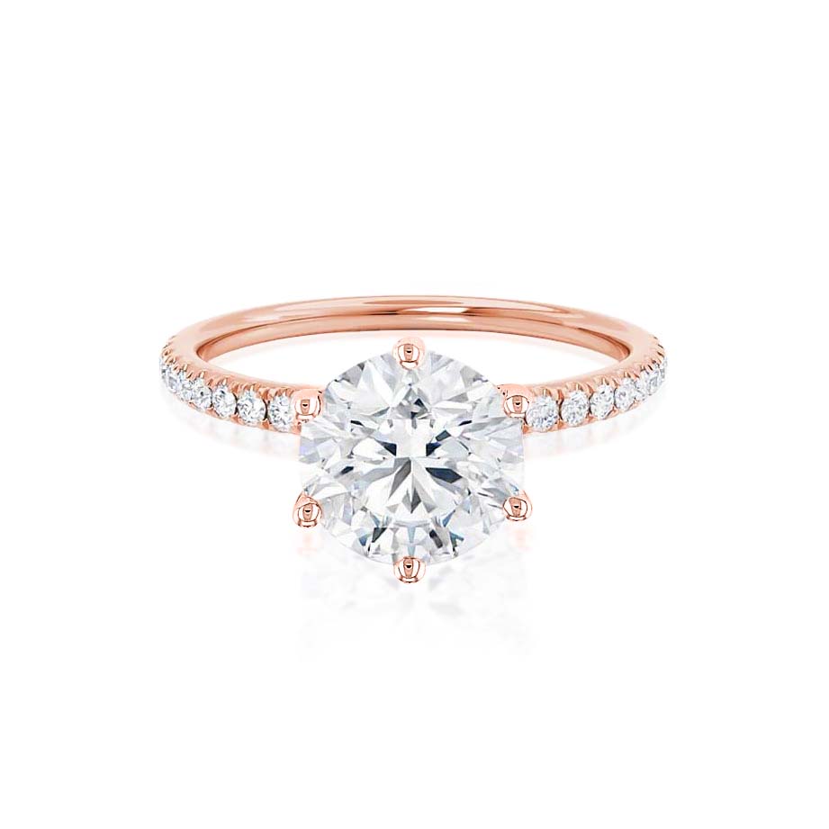 2.2 CT Round Pave Moissanite Engagement Ring