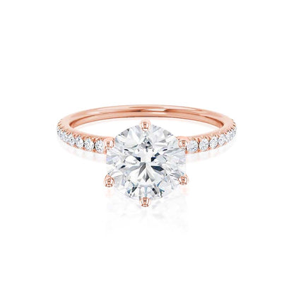 2.2 CT Round Pave Moissanite Engagement Ring