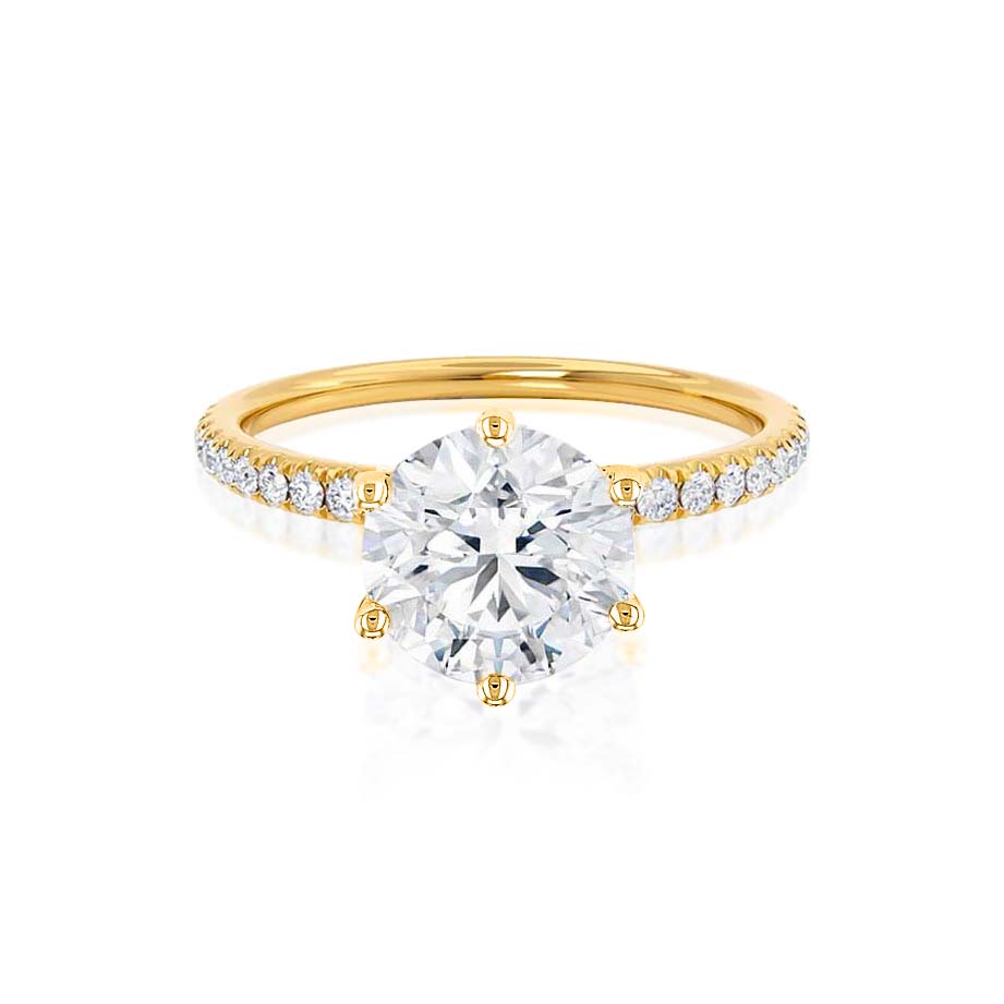 2.2 CT Round Pave Moissanite Engagement Ring