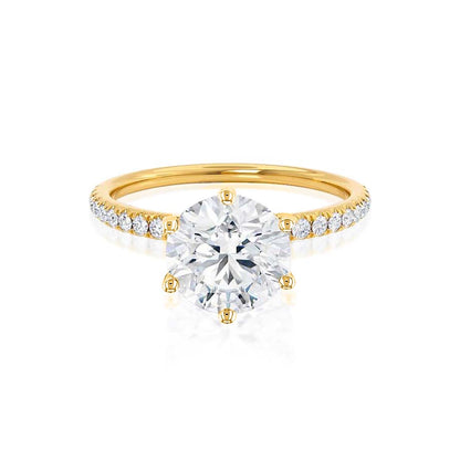 2.2 CT Round Pave Moissanite Engagement Ring