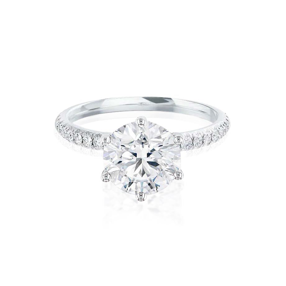 2.2 CT Round Pave Moissanite Engagement Ring