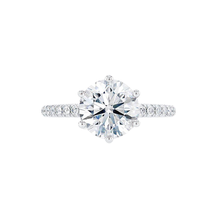 2.2 CT Round Pave Moissanite Engagement Ring