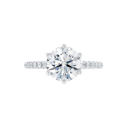 2.2 CT Round Pave Moissanite Engagement Ring