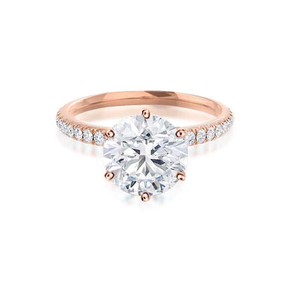 2.2 CT Round Pave Moissanite Engagement Ring