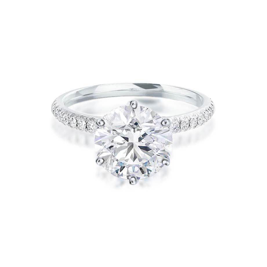 2.2 CT Round Pave Moissanite Engagement Ring