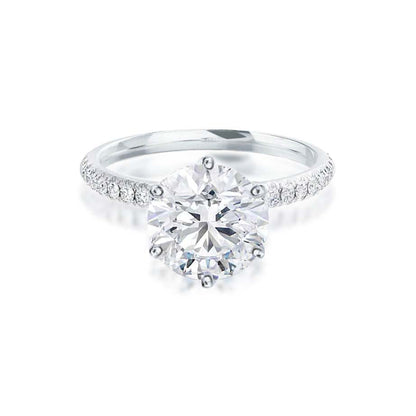 2.2 CT Round Pave Moissanite Engagement Ring