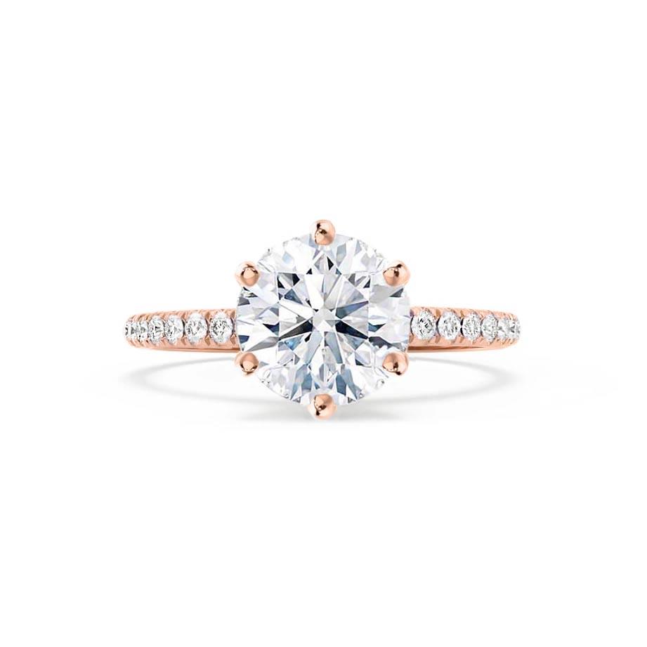 2.2 CT Round Pave Moissanite Engagement Ring