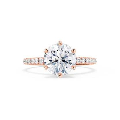 2.2 CT Round Pave Moissanite Engagement Ring