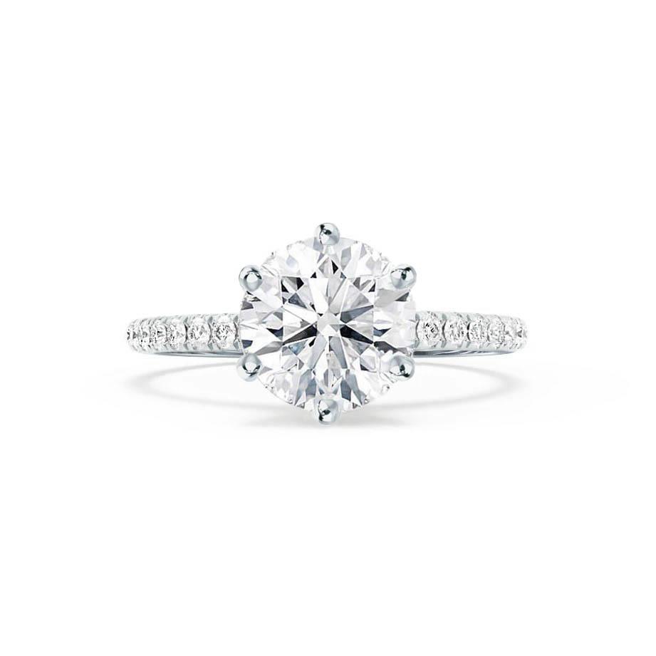 2.2 CT Round Pave Moissanite Engagement Ring