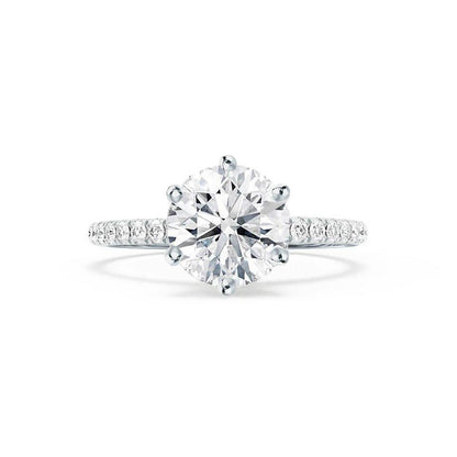 2.2 CT Round Pave Moissanite Engagement Ring