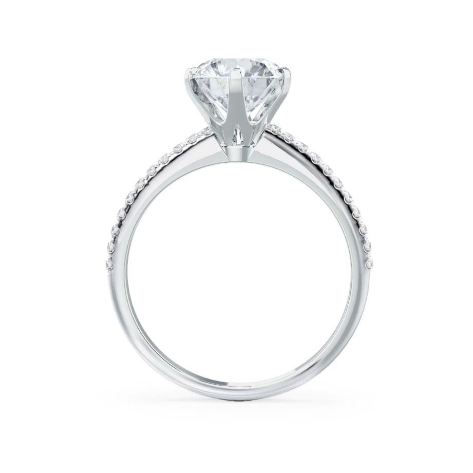 2.2 CT Round Pave Moissanite Engagement Ring