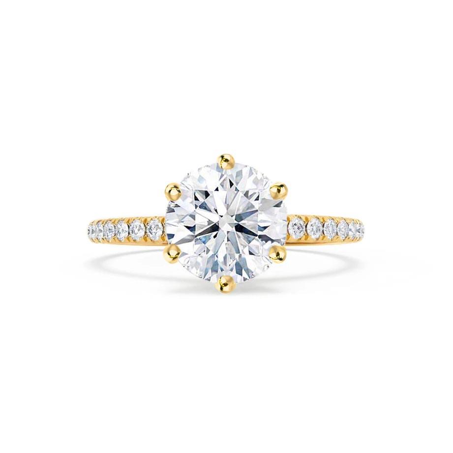 2.2 CT Round Pave Moissanite Engagement Ring