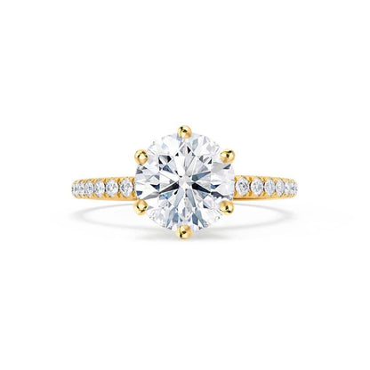 2.2 CT Round Pave Moissanite Engagement Ring