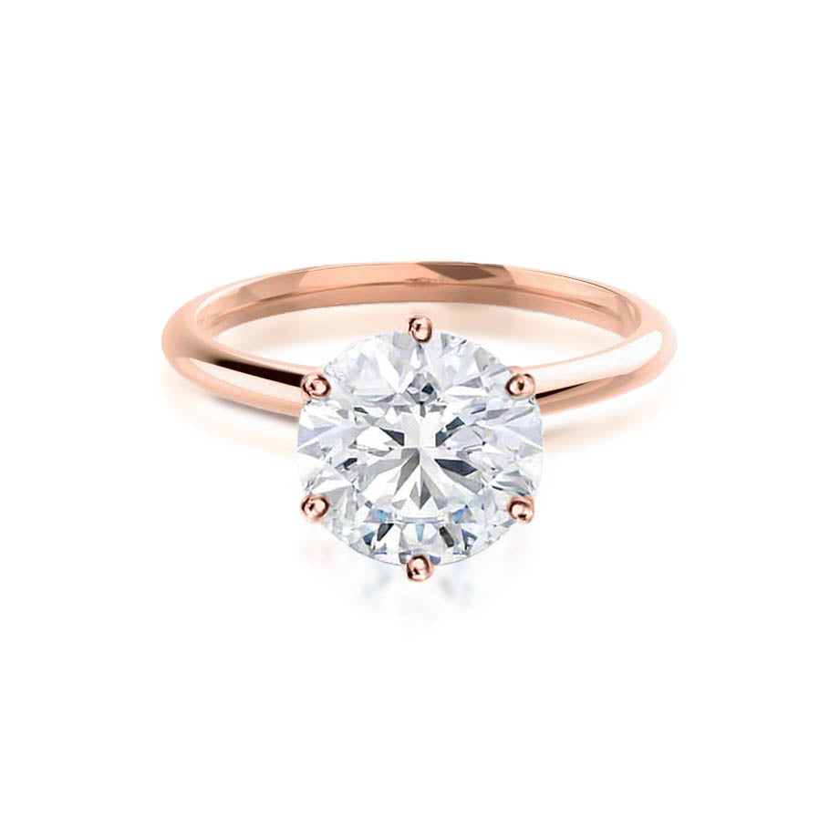 2.2 CT Round Solitaire Moissanite Engagement Ring