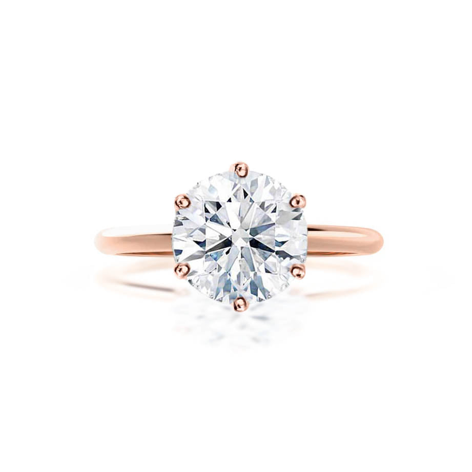 2.2 CT Round Solitaire Moissanite Engagement Ring