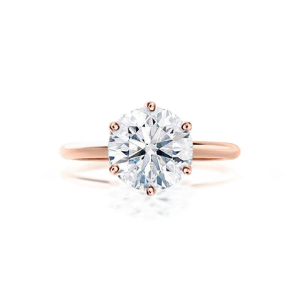 2.2 CT Round Solitaire Moissanite Engagement Ring