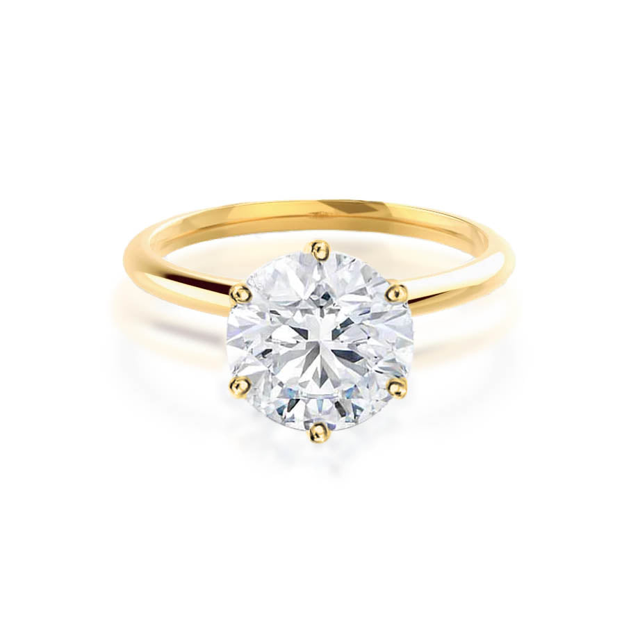 2.2 CT Round Solitaire Moissanite Engagement Ring