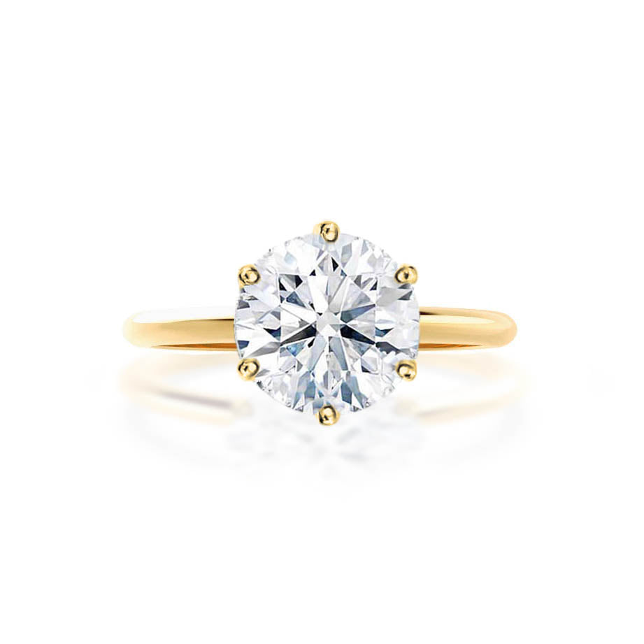 2.2 CT Round Solitaire Moissanite Engagement Ring