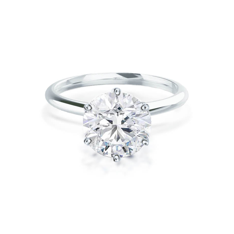 2.2 CT Round Solitaire Moissanite Engagement Ring