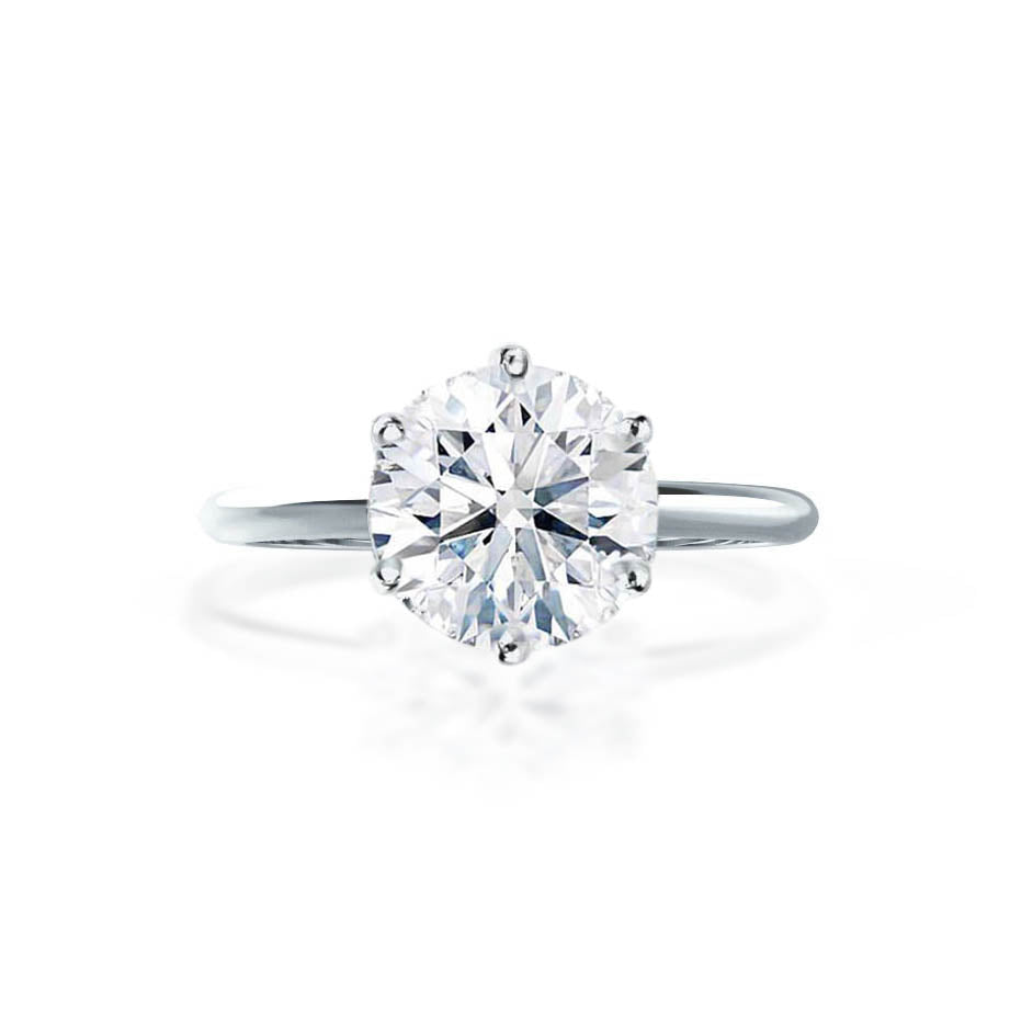 2.2 CT Round Solitaire Moissanite Engagement Ring