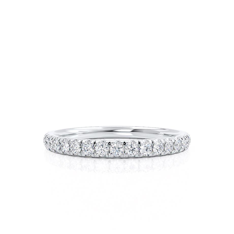 0.21 TCW Round Half Eternity Moissanite Wedding Band