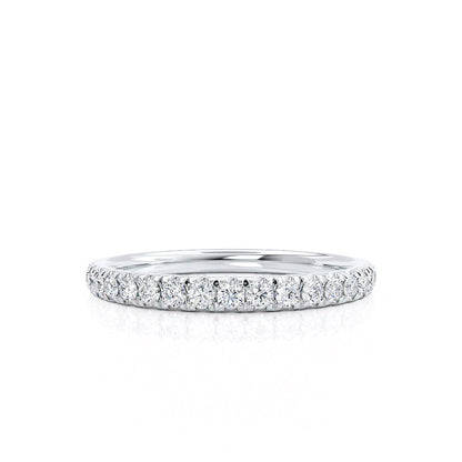 0.21 TCW Round Half Eternity Moissanite Wedding Band
