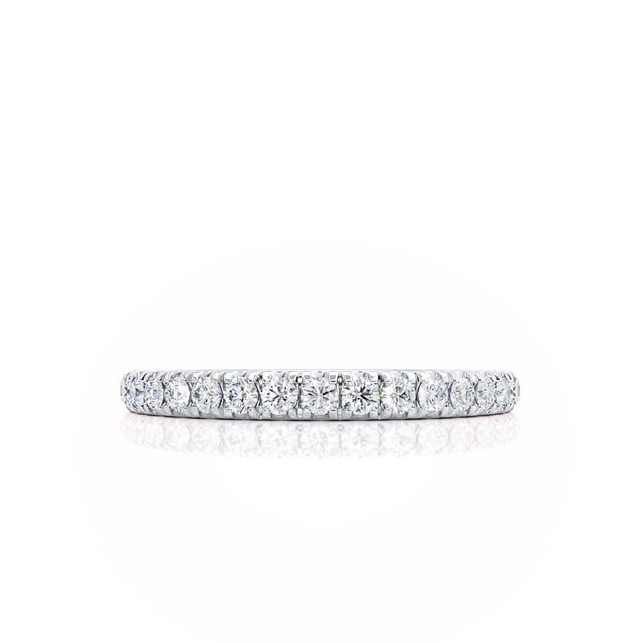 0.21 TCW Round Half Eternity Moissanite Wedding Band