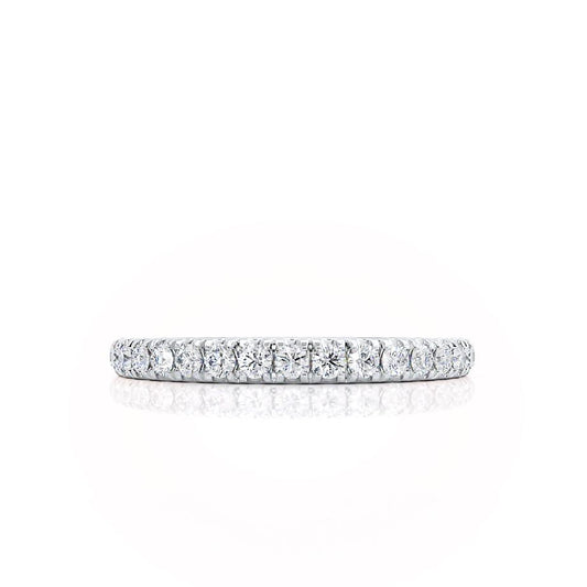 0.21 TCW Round Half Eternity Moissanite Wedding Band
